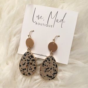 Dalmatian Jasper Dangle Earrings